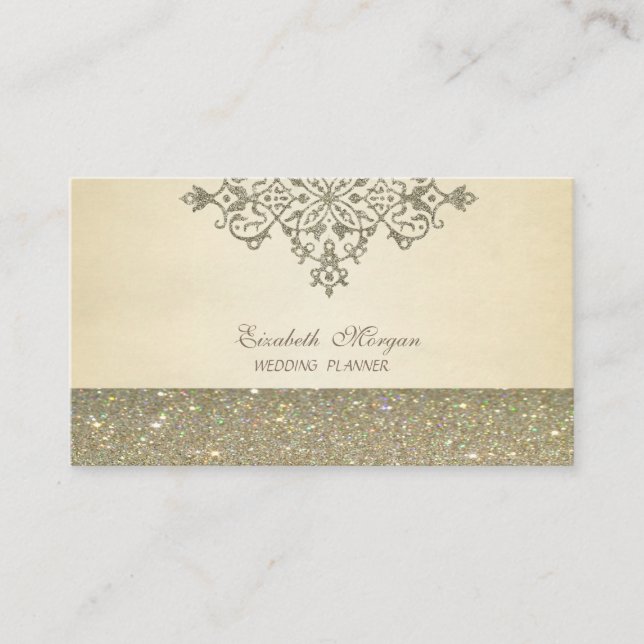 Elegant Professionell Chic Lyx, Glitter Loftjärnsl Visitkort (Framsida)