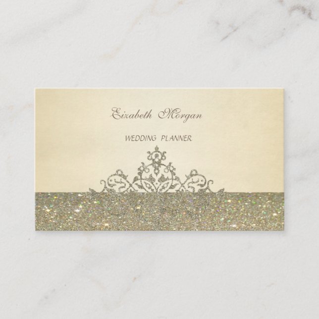 Elegant Professionell Chic Lyx, Glittrig, Spetsig Visitkort (Framsida)