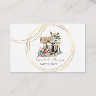 Elegant Professionell Cirklar Blommig Cake Mixer Visitkort