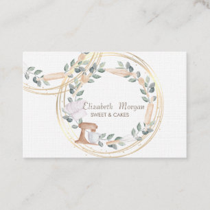 Elegant professionell Cirklar Mixer Tårta Blommig Visitkort