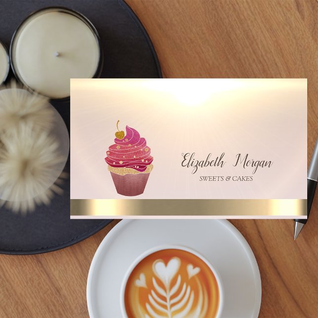 Elegant Professionell Cupaka Guld Visitkort (Skapare uppladdad)