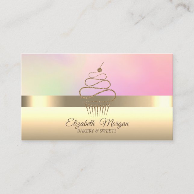 Elegant professionell cupcakebagare visitkort (Framsida)