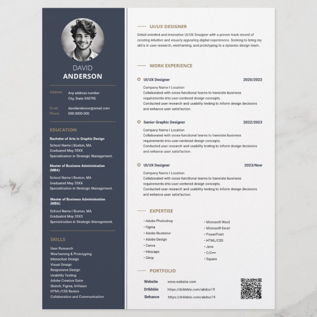 Elegant professionell CV-mall (Framsida)