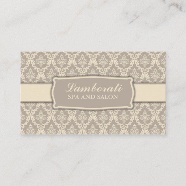 Elegant Professionell Damask Insida Decorator Visitkort (Framsida)
