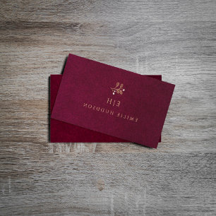 Elegant Professionell enkel Burgundy Visitkort
