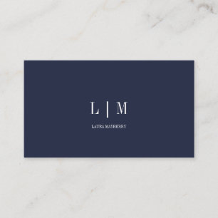 Elegant Professionell Enkel marin monogram Visitkort