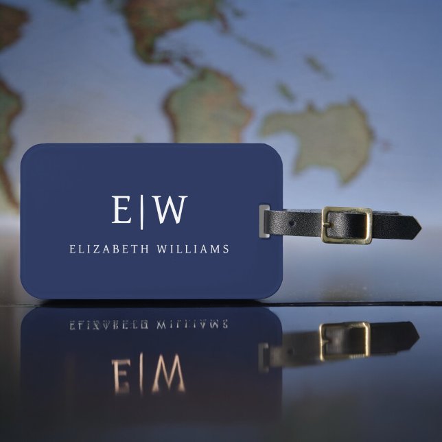 Elegant Professionell Enkel Monogram Minimalistisk Bagagebricka (Skapare uppladdad)