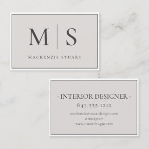 Elegant Professionell Enkel Monogram Minimalistisk Visitkort