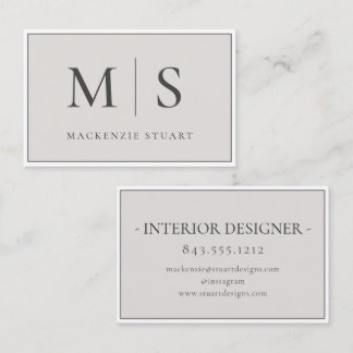 Elegant Professionell Enkel Monogram Minimalistisk Visitkort