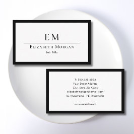 Elegant Professionell Enkel Monogram Minimalistisk Visitkort