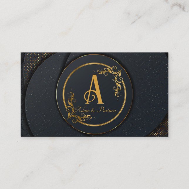 Elegant Professionell Enkel Monogram Minimalistisk Visitkort (Framsida)