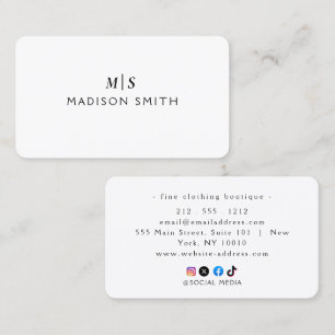 Elegant Professionell Enkel Monogram Minimalistisk Visitkort