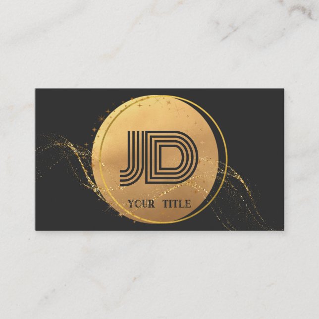 Elegant Professionell Enkel Monogram Minimalistisk Visitkort (Framsida)