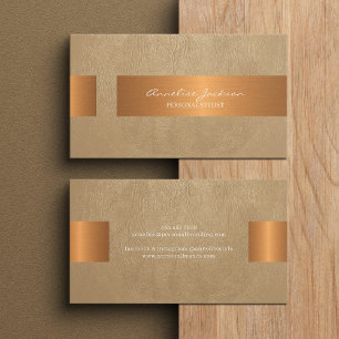 Elegant professionell falsk guld metallisk beige visitkort