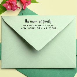 Elegant Professionell Family Namn & Contact Självfärgande Stämpel