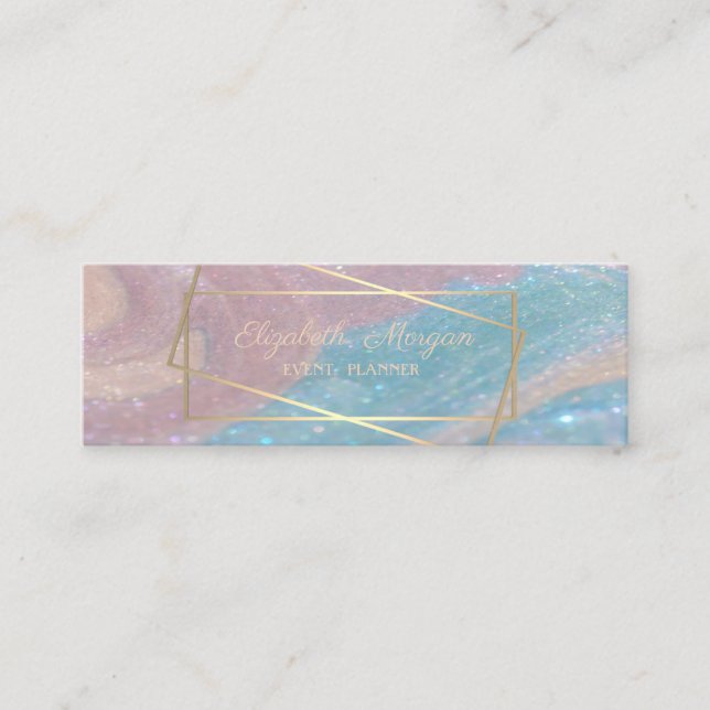 Elegant Professionell ,Faux Guld Ram, Marble Mini Visitkort (Framsida)