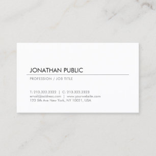Elegant professionell för vitMinimalistic design Visitkort