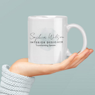 Elegant professionell företagsvattenfärgssignatur kaffemugg