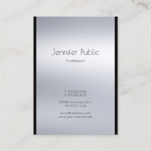 Elegant Professionell Glamor Silver Plain Luxury Visitkort