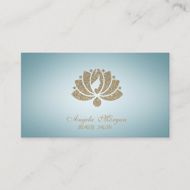 Elegant Professionell Glitter Lotus Blomma Kvinnor Visitkort (Framsida)