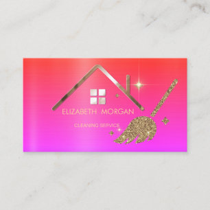 Elegant professionell glitter sopborste hus visitkort