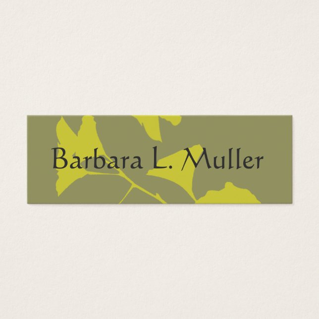 Elegant Professionell Glowing Ginkgo Lövs Litet Visitkort (Framsidan)