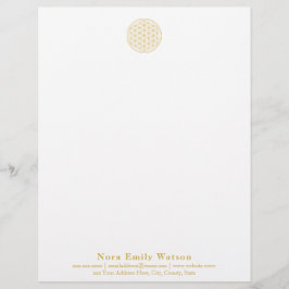 Elegant Professionell Golden Flower of Life Brevhuvud