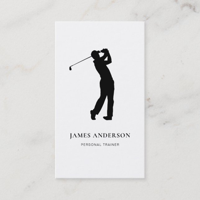 Elegant professionell Golf-instruktör Visitkort (Framsida)