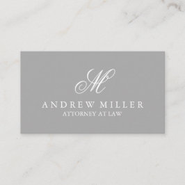 Elegant Professionell Grått och vita monogram Visitkort