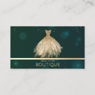 Elegant Professionell Guld Glitter Klänning Butik Visitkort