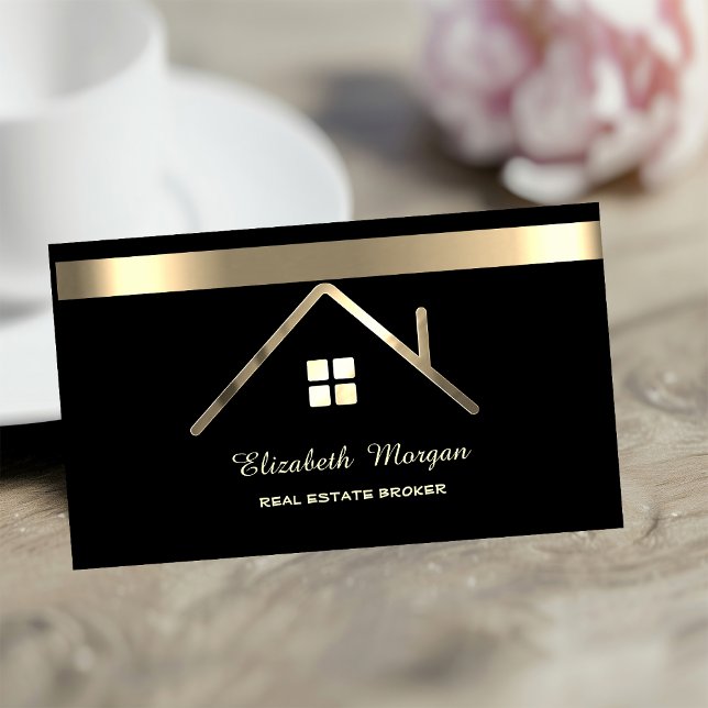 Elegant professionell guld hus taklist visitkort (Skapare uppladdad)