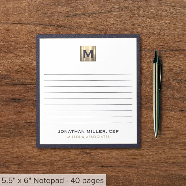 Elegant Professionell Guld Inledande Logotyp Linad Anteckningsblock (Skapare uppladdad)
