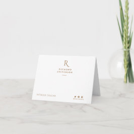 Elegant Professionell Guld och vita Social Anteckningskort