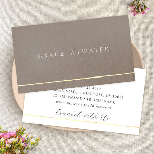 Elegant Professionell Guld Rand & Brown Taupe Visitkort