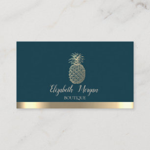Elegant professionell guldstrimmig ananas visitkort
