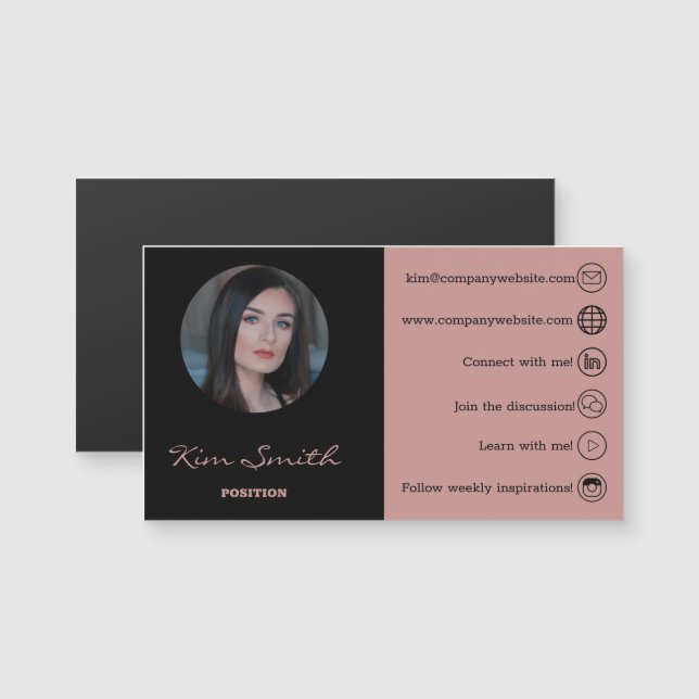 Elegant Professionell Hair Stylist Kontaktmagnet (Fram/baksida)
