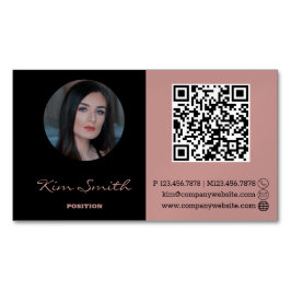 Elegant Professionell Hair Stylist QR-kod Magnetiska Visitkort