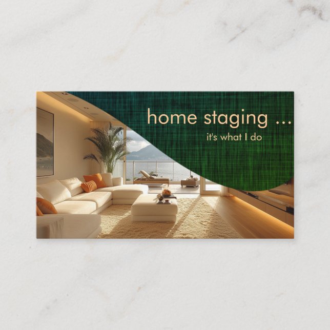 Elegant professionell hemstagning visitkort (Framsida)