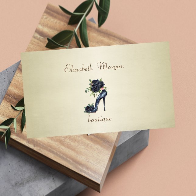 Elegant Professionell Högklackars Black Ro Visitkort (Skapare uppladdad)
