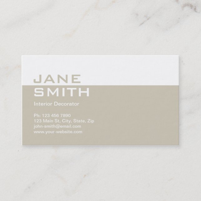 Elegant Professionell Inredingsdesign Decorator Visitkort (Framsida)