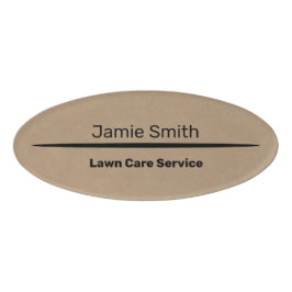 Elegant Professionell Khaki & Black Company Oval