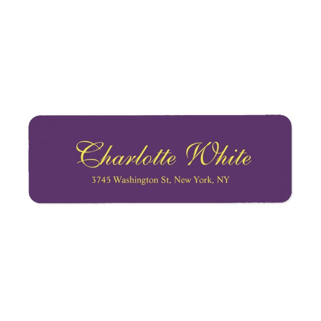 Elegant Professionell Klassisk indigo & Gult Returadress Etikett (Framsidan)