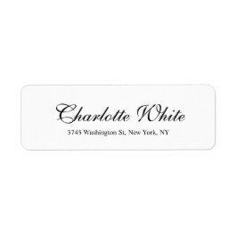 Elegant Professionell Klassisk, svart, vit, svart, Returadress Etikett