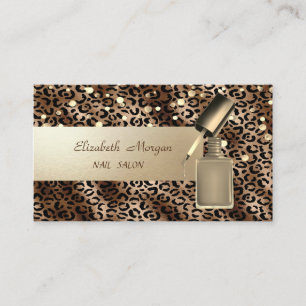 Elegant Professionell, Konfetti, Nagellack, Leopar Visitkort