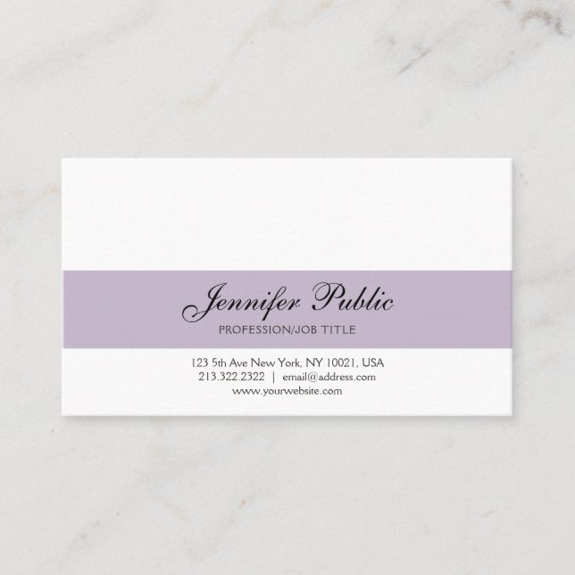 Elegant Professionell Kreativ Design Violett Moder Visitkort (Framsida)