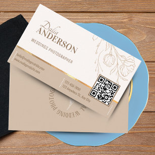 Elegant Professionell Kreativ Fotograf Bröllop Visitkort