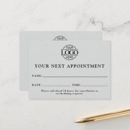 Elegant Professionell Light Grått Simple Reminder Tidsbeställning Kort