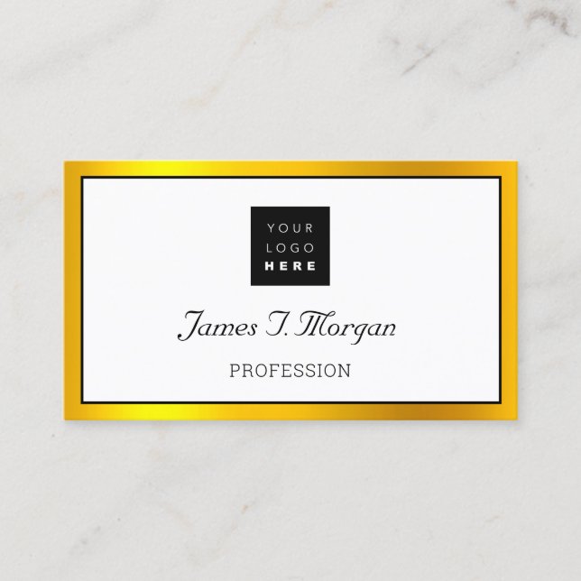 Elegant Professionell Logotyp Framsida  Svartvit G Visitkort (Framsida)