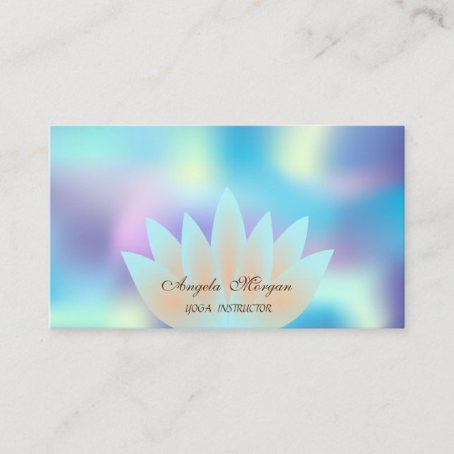 Elegant Professionell Lotus Flower Holography Visitkort (Framsida)