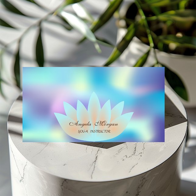 Elegant Professionell Lotus Flower Holography Visitkort (Skapare uppladdad)
